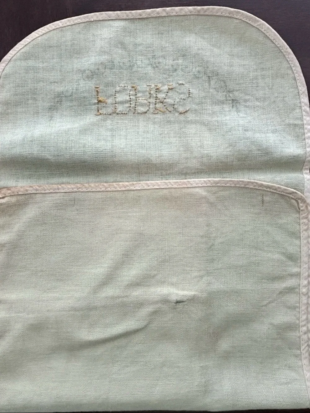 Embroidered Linen Cutlery Pockets - KNIVES & FORKS